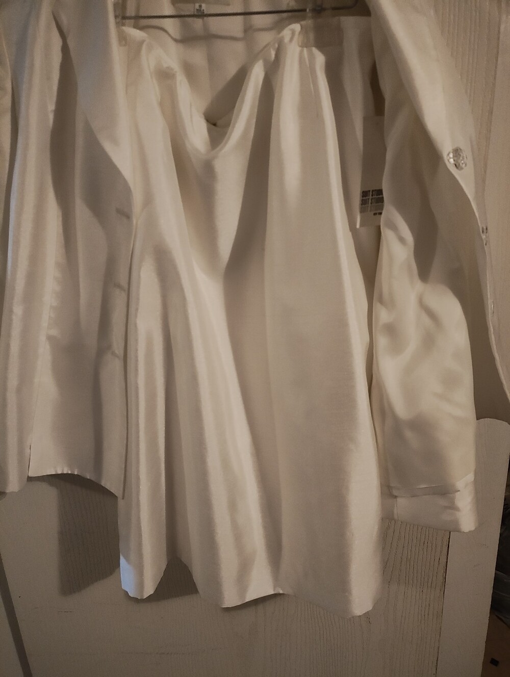Suit Studio Satin Ivory Blazer with Decorative Buttons - Picture 6 of 6